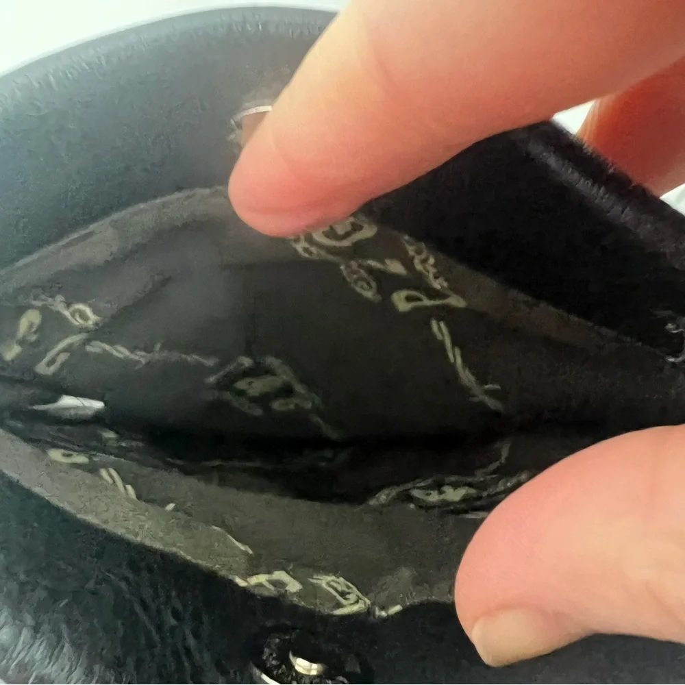 P&G Black Studded Leather Crossbody Bag